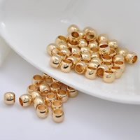 Brass European Beads Drum 24K gold plated without troll lead & cadmium free Approx 3mm Sold By Bag