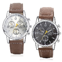 jöjjön on® Men Ékszer Watch, PU, -val Üveg & Cink ötvözet, galvanizált, az ember, több színt a választás, 41mm, Hossz Kb 9.5 inch, Által értékesített PC