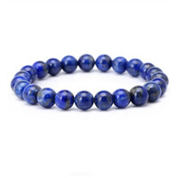 Luonnollinen Lapis Lazuli Rannekorut, Natural Lapislatsuli, Unisex, 8mm, Myyty Per N. 7.5 tuuma Strand