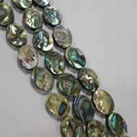 Χάντρες Shell Abalone, Abalone Shell, Επίπεδη οβάλ, φυσικός, 12x16mm, Τρύπα:Περίπου 1mm, Sold Per Περίπου 14.8 inch Strand