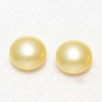 Cultured Half Drilled Freshwater Pearl Beads Baroque natural 9-10mm Approx 1mm Sold By Pair