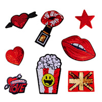 Patch de Costura -on, roupa, with Sequin plástico, Vario tipos a sua escolha & com padrão de carta, 30setsjogo/Lot, 10PCs/Defina, vendido por Lot