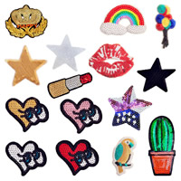 Patch de Costura -on, roupa, with Sequin plástico, Vario tipos a sua escolha, 30setsjogo/Lot, 10PCs/Defina, vendido por Lot