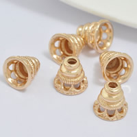 Mässing Bead Cap, 24K guldpläterad, leda & kadmiumfri, 10x9mm, Hål:Ca 1-2mm, 20PC/Bag, Säljs av Bag