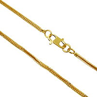 Messing halsketting ketens, gold plated, voor vrouw, nikkel, lood en cadmium vrij, 1.50x1.50mm, Per verkocht Ca 18 inch Strand