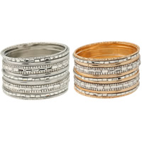 Zinc Alloy Bangle Set, med Krystal, forgyldt, facetteret & med rhinestone & multi-streng, flere farver til valg, bly & cadmium fri, 71mm, Indvendig diameter:Ca. 68mm, Længde Ca. 8 inch, Solgt af sæt