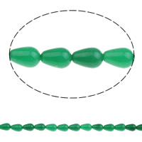 Malaysia Jade Perle, Tropfen, natürlich, 8x13mm, Bohrung:ca. 1.5mm, ca. 33PCs/Strang, verkauft per ca. 16.5 ZollInch Strang