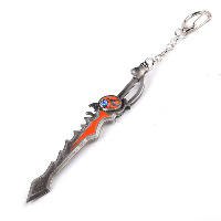 Key Chain, Zinc Alloy, Sword, plumbum sort farve forgyldt, emalje & med rhinestone, nikkel, bly & cadmium fri, 25x123mm, Solgt af Strand