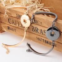 Chunk Bracciale Button, lega in zinco, with 5cm extender chain, placcato, per la donna, nessuno, assenza di piombo & cadmio, 18mm, Diametro interno:Appross. 6mm, Venduto per Appross. 7 pollice filo