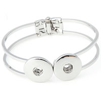 Snap Button Bracelet Zinc Alloy platinum color plated for woman lead & cadmium free 18mm Inner Approx 6mm Sold Per Approx 7 Inch Strand