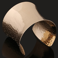 Ijzer Manchet Bangle, gold plated, lood en cadmium vrij, 53mm, Binnendiameter:Ca 60mm, Lengte Ca 7 inch, Verkocht door PC