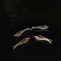 Sinc Alloy Earring chufa, Leaf, plátáilte, dathanna níos mó le haghaidh rogha, nicil, luaidhe & caidmiam saor in aisce, 11x3mm, Díolta De réir Péire