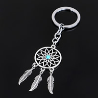 Key Chain, Zinc Alloy, med Resin, antik sølv farve forgyldt, nikkel, bly & cadmium fri, 30x120mm, Solgt af PC