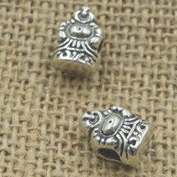 Buddhistische Perlen, Zinklegierung, Buddha, antik silberfarben plattiert, buddhistischer Schmuck & ohne troll, frei von Blei & Kadmium, 14x10x9mm, Bohrung:ca. 5mm, 30PCs/Tasche, verkauft von Tasche