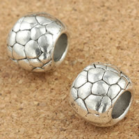 Zinc Alloy European Beads Drum antique silver color plated large hole lead & cadmium free Approx 6mm Sold By Bag