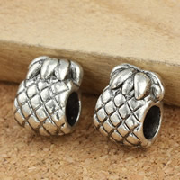 Zinklegering European Beads, Zinc Alloy, Ananas, antiek zilver plated, zonder troll, lood en cadmium vrij, 8x9x11mm, Gat:Ca 5mm, 30pC's/Bag, Verkocht door Bag