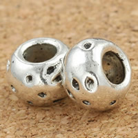 Zinklegering European Beads, Zinc Alloy, Drum, antiek zilver plated, lood en cadmium vrij, 5x8mm, Gat:Ca 3mm, 30pC's/Bag, Verkocht door Bag