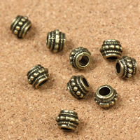 Abalorios Estilo Europeo de Aleación de Zinc, Tambor, chapado en color bronce antiguo, sin rosca, libre de plomo & cadmio, 8x6mm, agujero:aproximado 4mm, 30PCs/Bolsa, Vendido por Bolsa