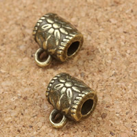 Lo zinco in lega Bail perline, lega in zinco, Tamburo, placcato bronzo antico, senza filo, assenza di piombo & cadmio, 8x10x7mm, Foro:Appross. 1.5mm, 3mm, 30PC/borsa, Venduto da borsa