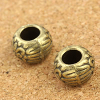 Zinklegering European Beads, Zinc Alloy, Drum, antiek brons plated, zonder troll, lood en cadmium vrij, 10x6mm, Gat:Ca 4.5mm, 30pC's/Bag, Verkocht door Bag