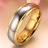 Stainless Steel Finger Ring for Men Tungsten Steel plated & with letter pattern & for man 6mm Sold By PC