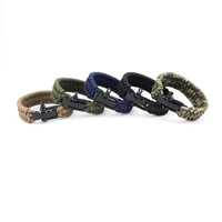 Survival Armbanden, Paracord, plastic Schuif release gesp, voor de mens, meer kleuren voor de keuze, 230mm, 5strengen/Bag, Verkocht door Bag