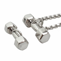 titanium Hangers, Titanium Staal, Barbell, verschillende grootte voor keus, oorspronkelijke kleur, Gat:Ca 3-5mm, Verkocht door PC