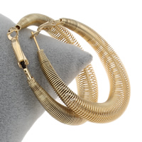 Ijzer Hoop Earring, gold plated, hol, lood en cadmium vrij, 51x54x9mm, Verkocht door pair