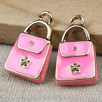 Zinc Alloy Handbag Pendants gold color plated enamel lead & cadmium free Approx 1-2mm Sold By Bag