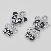 Zinc Alloy Animal Pendants Bear platinum color plated enamel lead & cadmium free Approx 1-2mm Sold By Bag