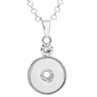 Pendentif bouton morceau, alliage de zinc, coeur, Placage de couleur platine, avec strass, sans plomb et cadmium, 18mm, Trou:Environ 3-5mm, Diamètre intérieur:Environ 6mm, Vendu par PC