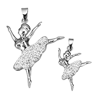 Bijoux pendentifs en acier inoxydable , avec argile, Dancing Girl, normes différentes pour le choix, couleur originale, Vendu par PC