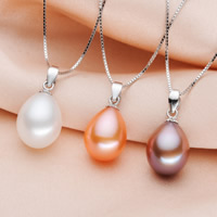 Freshwater Pearl Pendants with Brass Rice platinum color plated natural 11-12mm Approx 1-2mm Sold By PC