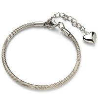 Europeo pulsera cadena, metal, con 5cm extender cadena, chapado en color de platina, libre de níquel, plomo & cadmio, 190mm, longitud aproximado 7.5 Inch, 2Strandsfilamento/Bolsa, Vendido por Bolsa