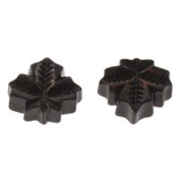 Fashion Resin Cabochons Leaf flat back black Sold By Bag