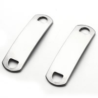 Edelstahl Schmuckverbinder, 1/1-Schleife, originale Farbe, 12x41mm, Bohrung:ca. 3mm, 10PCs/Tasche, verkauft von Tasche