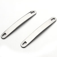 Edelstahl Schmuckverbinder, 1/1-Schleife, originale Farbe, 6x49mm, Bohrung:ca. 3mm, 10PCs/Tasche, verkauft von Tasche