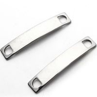 Edelstahl Schmuckverbinder, 1/1-Schleife, originale Farbe, 7x38mm, Bohrung:ca. 3mm, 20PCs/Tasche, verkauft von Tasche