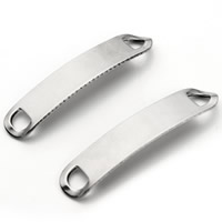 Rustfrit stål Connector, Stainless Steel, 1/1 løkke, oprindelige farve, 10x45mm, Hole:Ca. 3mm, 10pc'er/Bag, Solgt af Bag