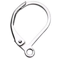 Cruach dhosmálta Hook Earwire, dath bunaidh, 11x16mm, Poll:Thart 1mm, 20ríomhairí pearsanta/Mála, Díolta De réir Mála