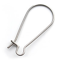 Øretråd i rustfrit stål, Stainless Steel, oprindelige farve, 12x25mm, 100pc'er/Bag, Solgt af Bag