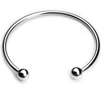 Stainless Steel Cuff Bangle, oprindelige farve, 65mm, Indvendig diameter:Ca. 60mm, Længde Ca. 7 inch, 2pc'er/Bag, Solgt af Bag