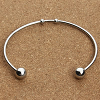 Stainless Steel Cuff Bangle, oprindelige farve, 65mm, Indvendig diameter:Ca. 60mm, Længde Ca. 7 inch, 2pc'er/Bag, Solgt af Bag