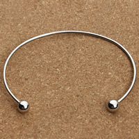 acier inoxydable bracelet manchette, couleur originale, 67mm, Diamètre intérieur:Environ 60mm, Longueur Environ 7 pouce, 2PC/sac, Vendu par sac