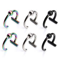 Stainless Steel Nose Piercing Nakit, Nehrđajući čelik, pozlaćen, više boja za izbor, 11mm, 10računala/Torba, Prodano By Torba