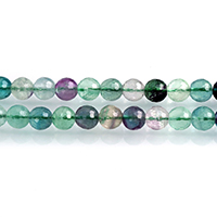 Perles de fluorite, La fluorite verte, Rond, naturel, normes différentes pour le choix & facettes, Trou:Environ 0.7-1mm, Vendu par Environ 15 pouce brin