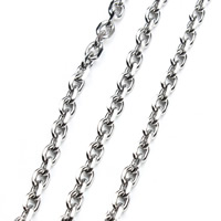 Rustfrit stål Oval Chain, Stainless Steel, forskellig størrelse for valg & oval kæde, oprindelige farve, 5m/Bag, Solgt af Bag