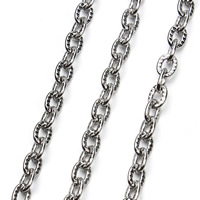 Rustfrit stål Oval Chain, Stainless Steel, forskellig størrelse for valg & oval kæde, oprindelige farve, 5m/Bag, Solgt af Bag