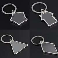 Schlüsselanhänger, Zinklegierung, mit Eisen Ring & Edelstahl, plattiert, verschiedene Stile für Wahl, 60-90mm, 3PCs/Tasche, verkauft von Tasche