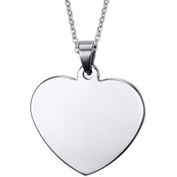 Rustfrit stål Tag Charm, Stainless Steel, Heart, Unisex, oprindelige farve, 34x33mm, Hole:Ca. 3x5mm, Solgt af PC